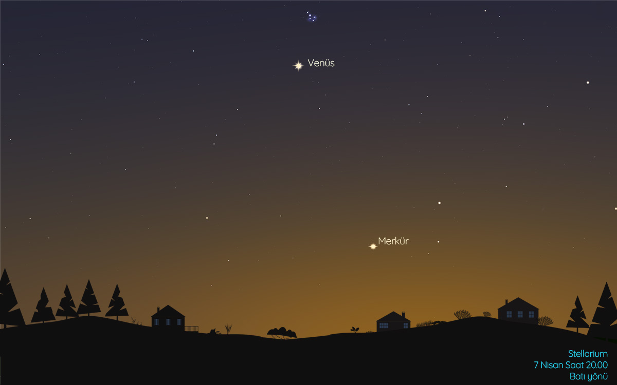7 Nisan'da Merlür ve Venüs'ü bir arada görebilirsiniz.