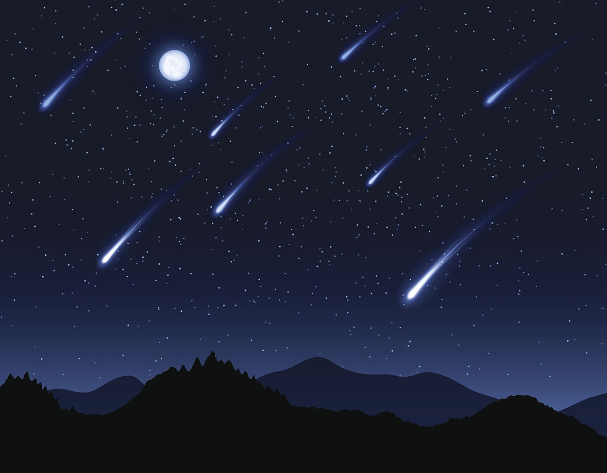 Звездопад падающих звезд. Метеорный поток Урсиды. Метеор Падающая звезда. Изображение падающей звезды. Метеоритный дождь для детей.